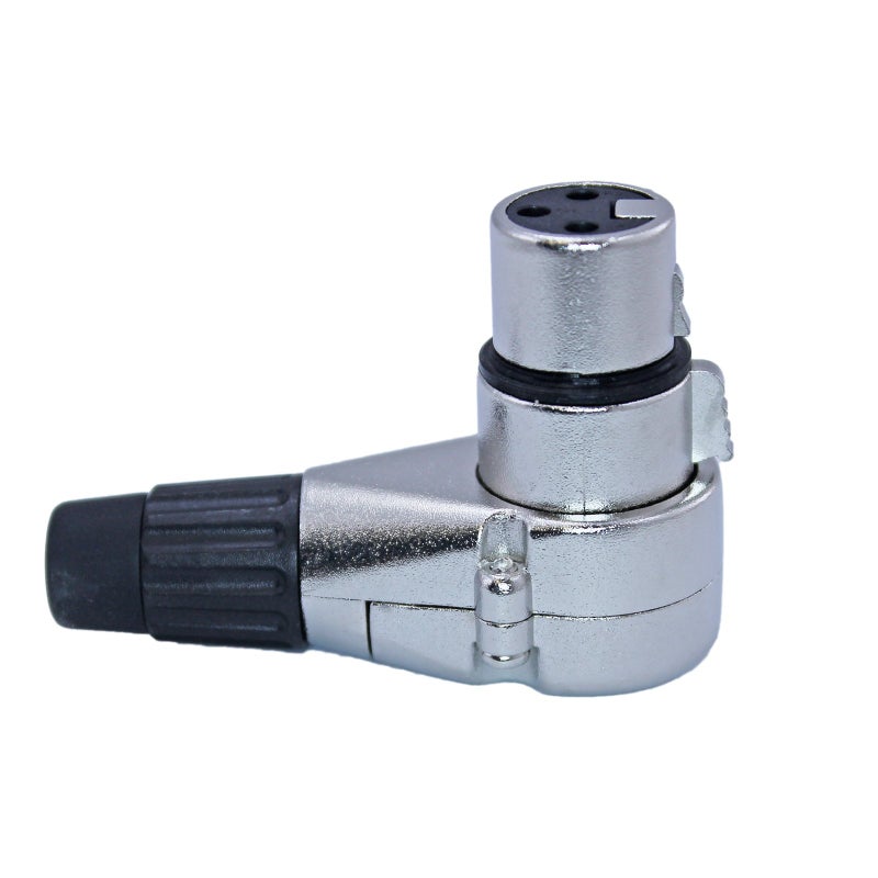MCSPROAUDIO 90 Degree Adjustable 3 Pin XLR Right Angle Connector - 7 Clockable Positions (Female) - Image 1